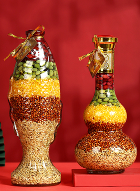 新品五谷丰登摆件新房乔迁新居礼品布置装饰用品入U宅大吉杂粮丰