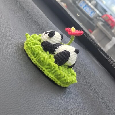 极速趴趴熊猫摆件手工diyv钩针编织材料包勾毛线玩偶打发时间无聊