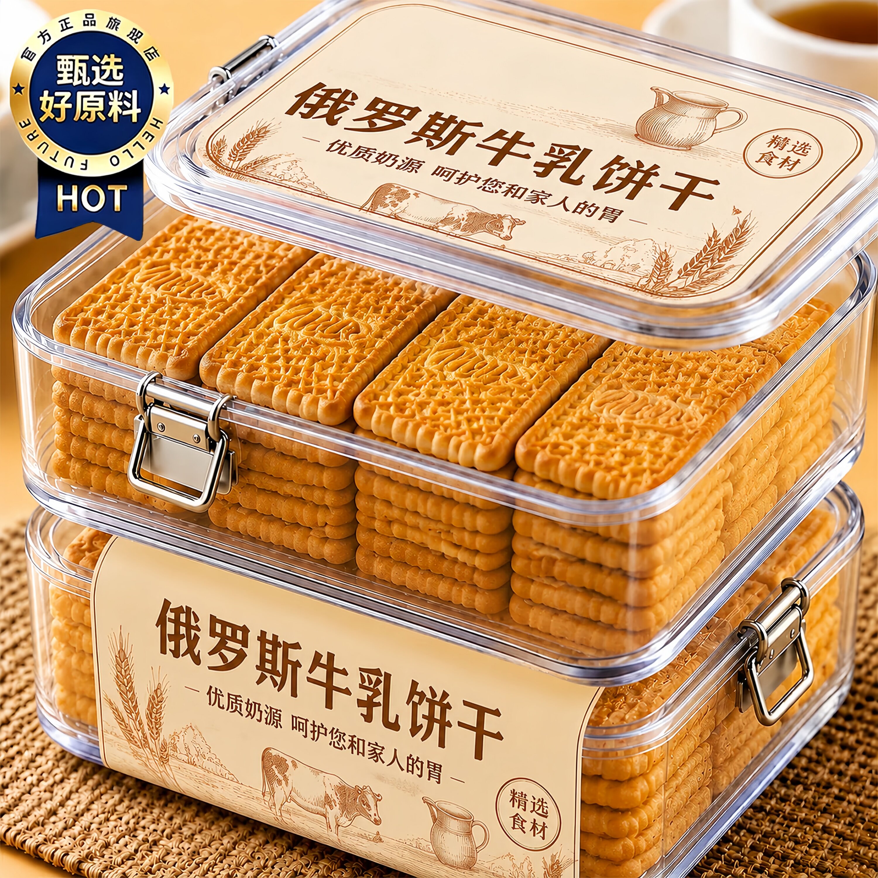 俄罗斯钙奶饼干原装进口官方旗舰店小包装高钙儿童特伦酥牛乳饼干