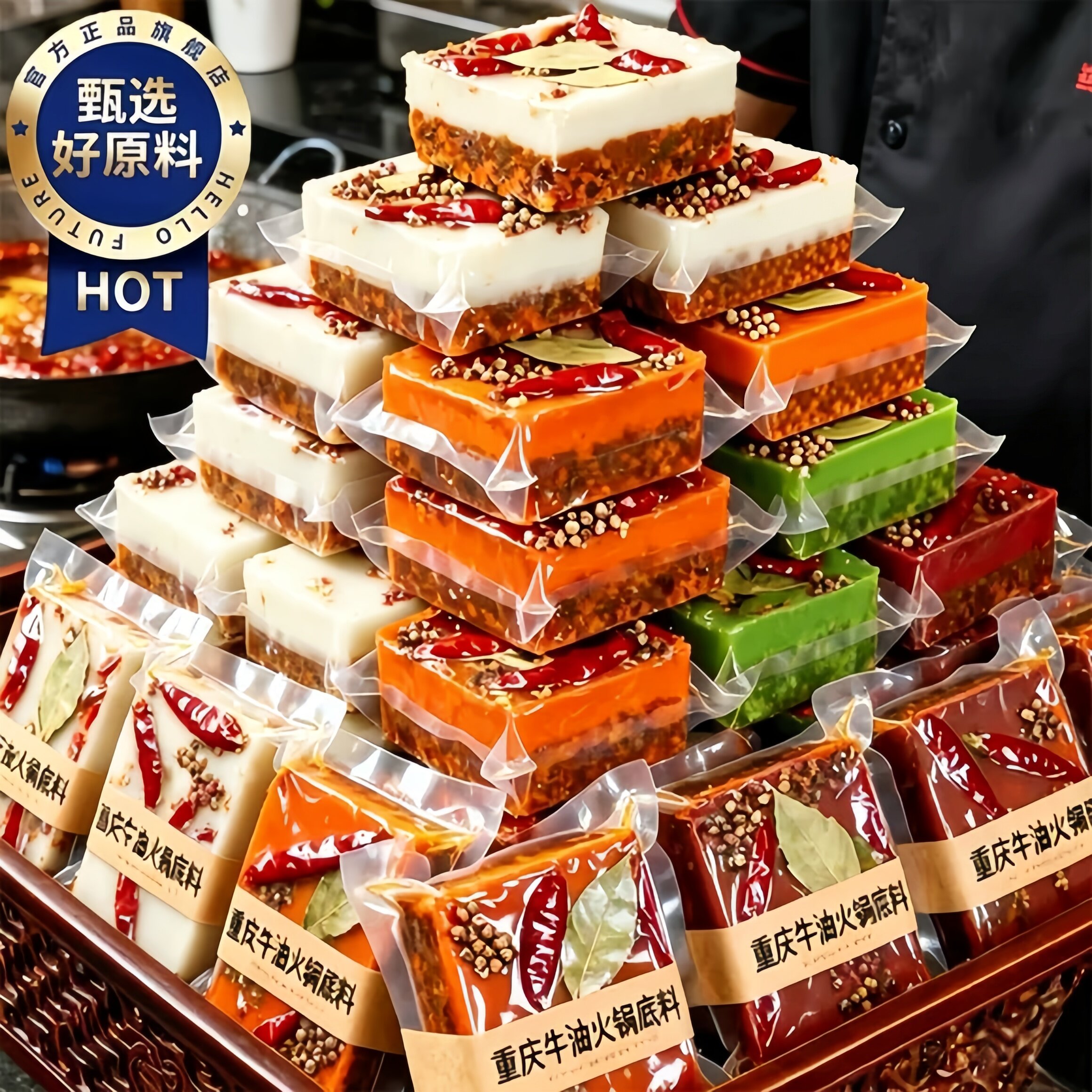 重庆火锅底料菌汤牛油香辣青花椒图片