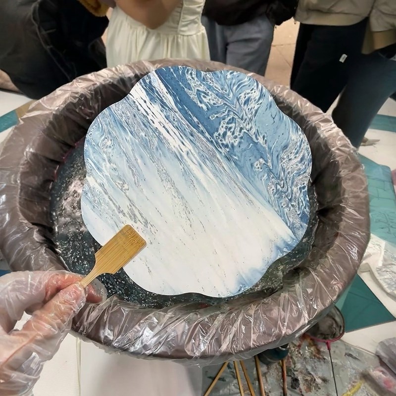 速发漆扇手绘创意自制文字中国双面字漆纸扇景区中式书签国画水拓