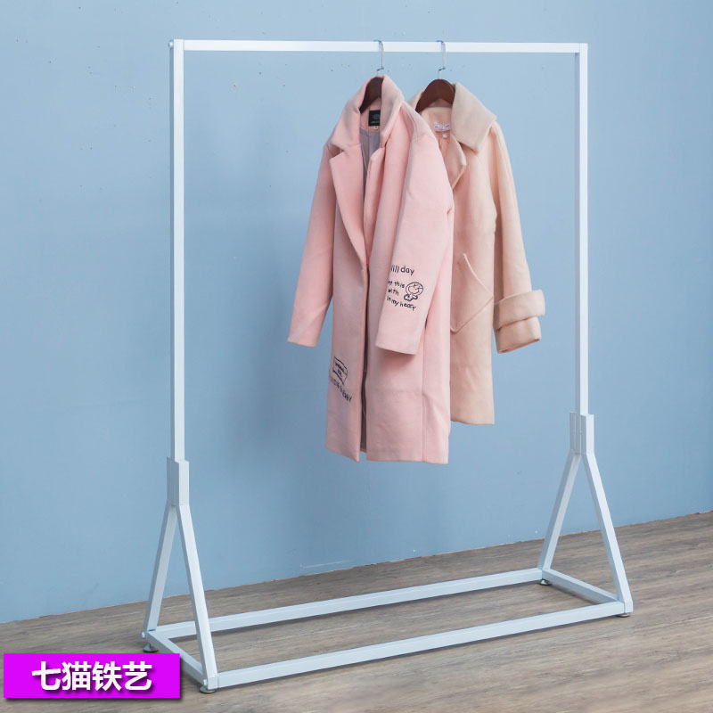 速发服装店货架展示架装店侧挂衣架商场专用地装落童架白色龙门陈