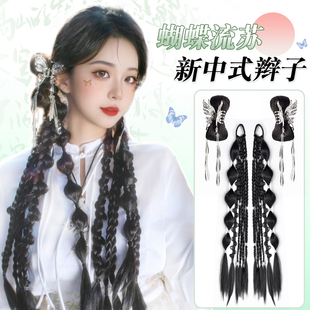 速发花中击假发马尾抓夹蝴蝶流苏麻新辫发拳式辫甜酷国风扭扭辫
