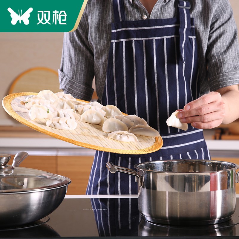 速发饺m@双枪竹制饺子帘d用水饺垫双面可用圆形摆家子的盖帘放饺