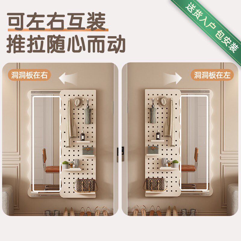 速发艺术镜子多巴胺法式复古风挂墙贴门打孔高清不变形家用试衣镜