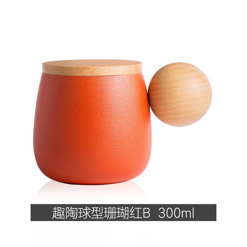 速发马克杯带盖家用水杯磨咖简约红色杯子情侣创意陶瓷砂