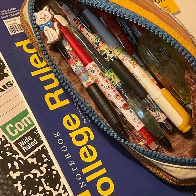 极速若素良品不要动我的笔袋美式复古ins大容量简约铅笔盒学生文