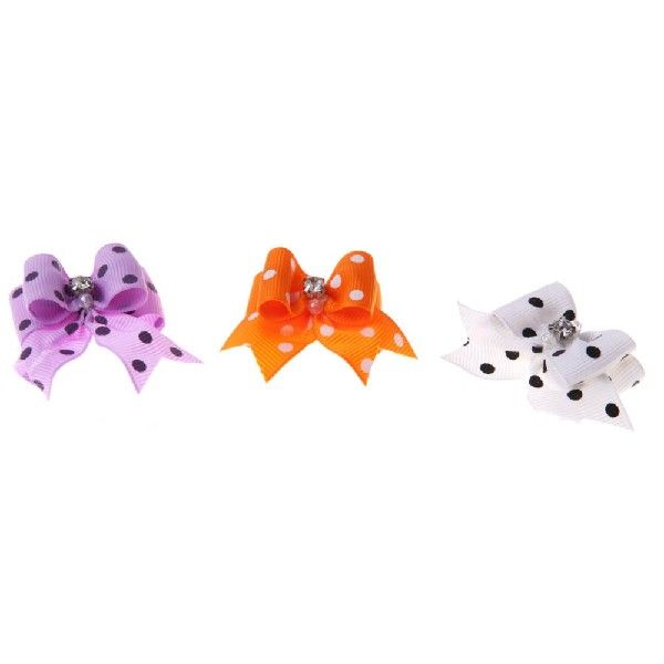 5PCS pet leather band flower bows hair decoration pet