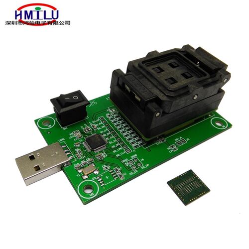 好货EMCP162186翻盖弹片转USB测试座 EMCP ic读取器 字库编程器