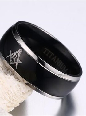 极速10pcs/lot Classic 8mm Freemason titanium steel ring plat