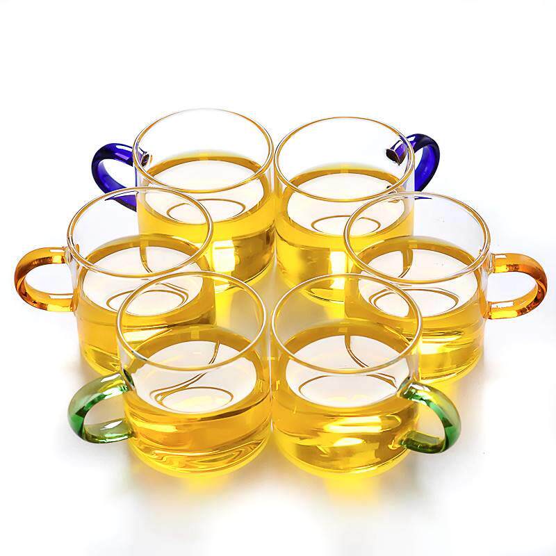 极速..小茶杯单只 创意 小号荼怀玻璃茶杯小号杯子带把6只装功夫