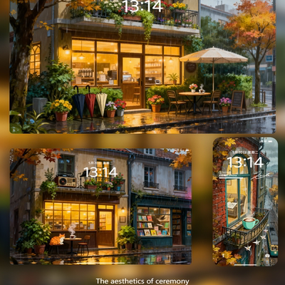 11张雨落街边市井里的乌托邦4K8K高清壁纸iPhone手机iPad平板电脑