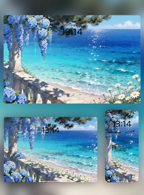 8张治愈系壁纸蓝色海洋鲜花4K8K高清壁纸iPhone手机iPad平板电脑