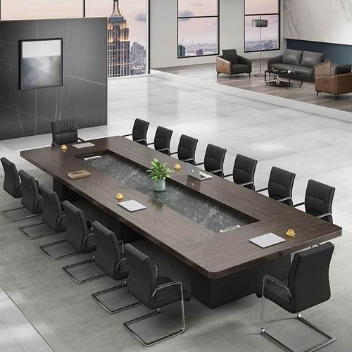 大型会议桌长桌简约现代长条桌办公家具培训桌洽谈桌会议室长条桌