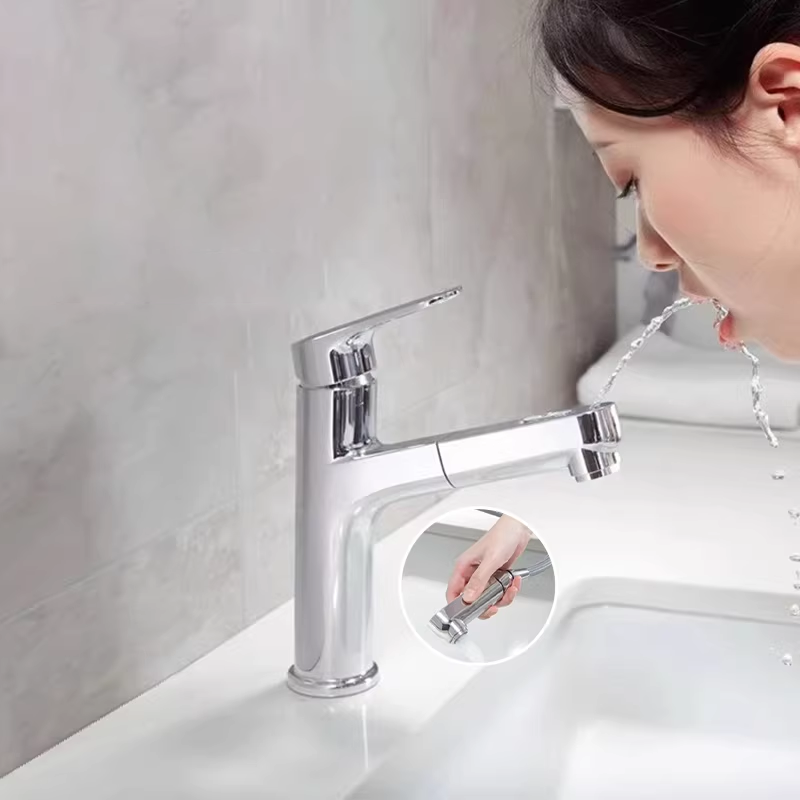 科勒冷热龙头抽拉两出水