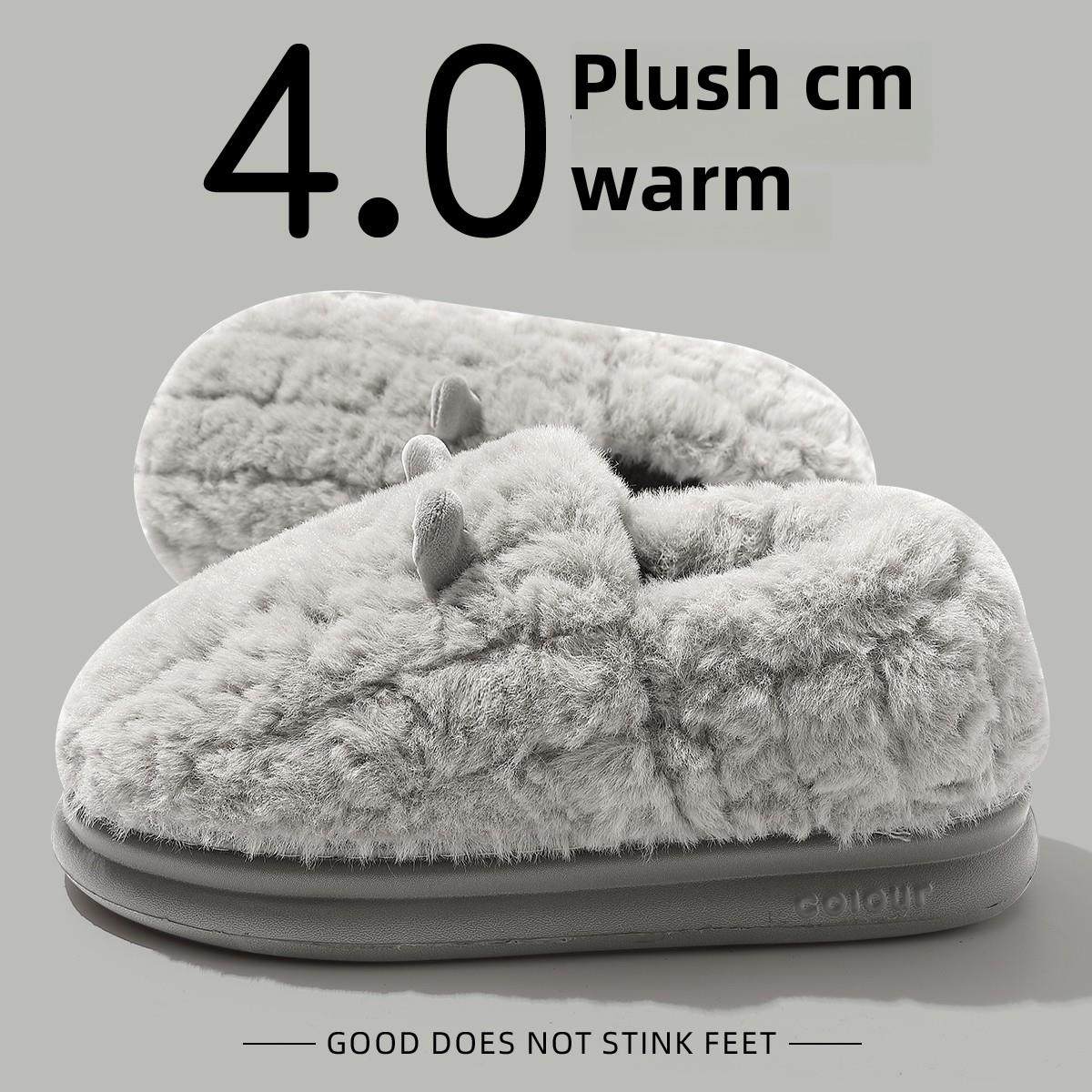 棉拖鞋男士冬季包跟2025新款家居室内厚底防滑毛绒棉鞋男款外穿