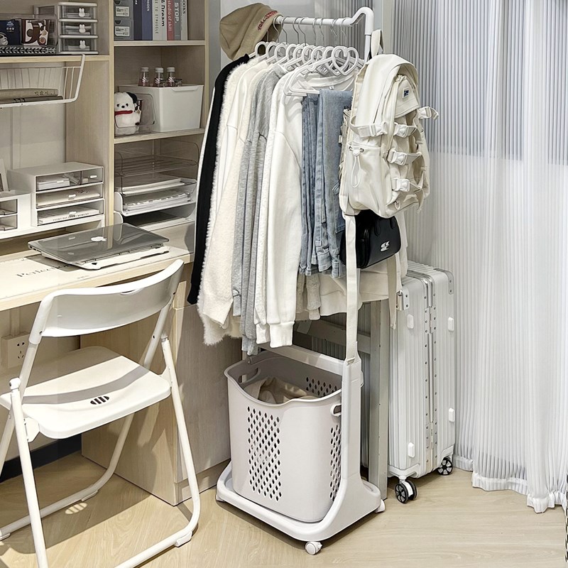 速发挂衣架落地学生宿舍简易可架置物寝架室衣移动收纳架单杆式衣