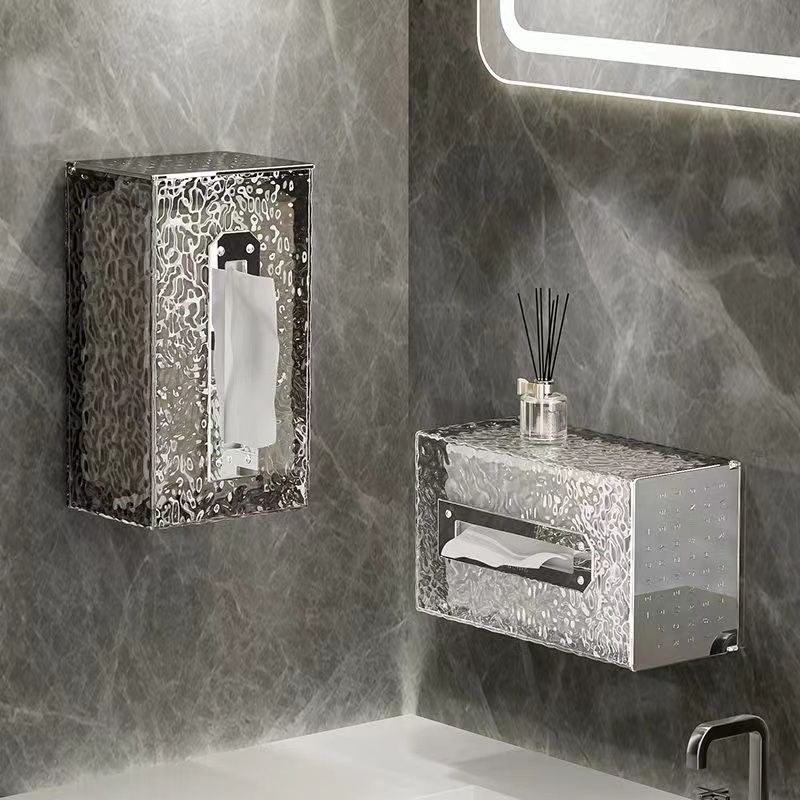 速发高厕值卫生级纸巾盒颜纸盒高间壁挂式抽纸盒高档家用轻奢免打