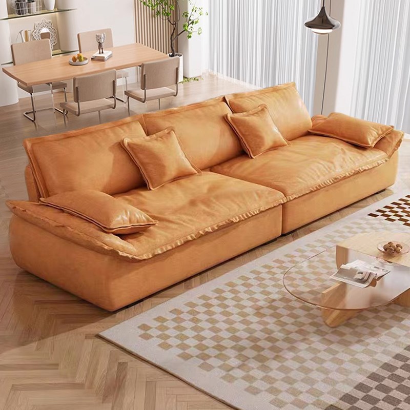 速发意式极简科技直艺沙发人厅小户型简约三客位轻奢布排帆船沙发