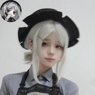 速发纯直色假发波波头短白五园丁另一面第发人格空气刘海全头套