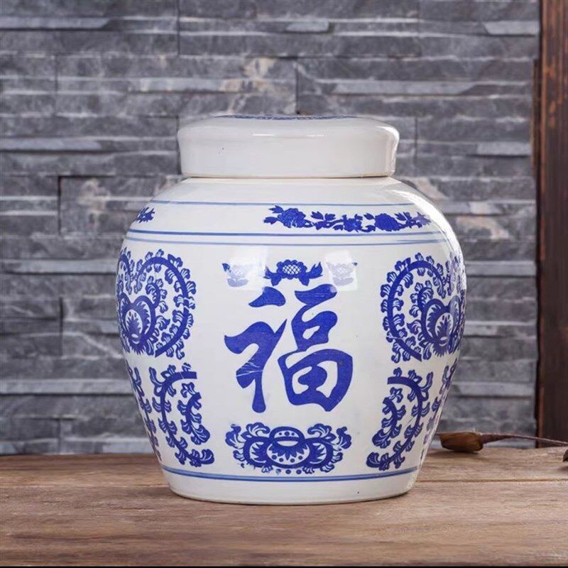 速发陶瓷罐盒盖带殡大号捡骨坛坛葬业用具拣骨罐迁坟用品