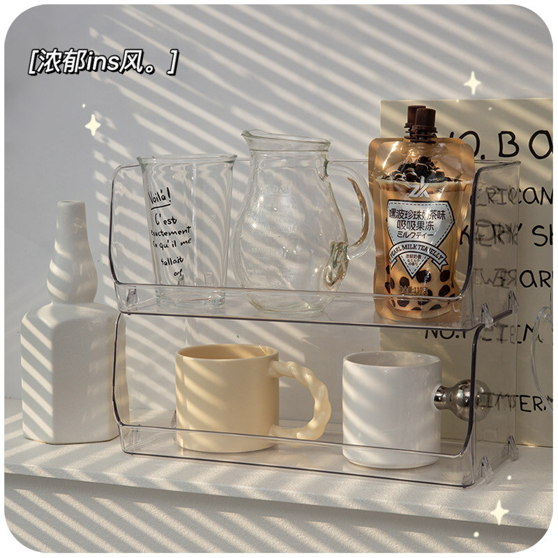 速发水杯杯架桌面防层分尘亚克力家用杯放装子的收纳盒置物架