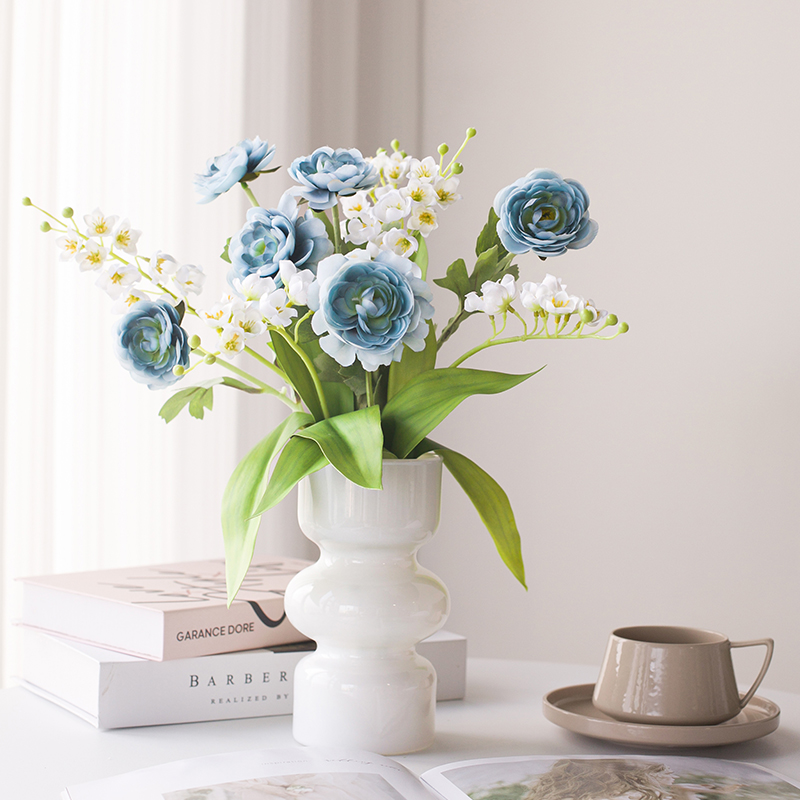 速发铃兰花餐露莲摆花摆设客厅高端假件装饰束桌桌面花艺插花娟花