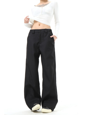 MAX ME【走马观花】马年生肖花纹重磅刺绣垂感西裤弹力腰微喇长裤