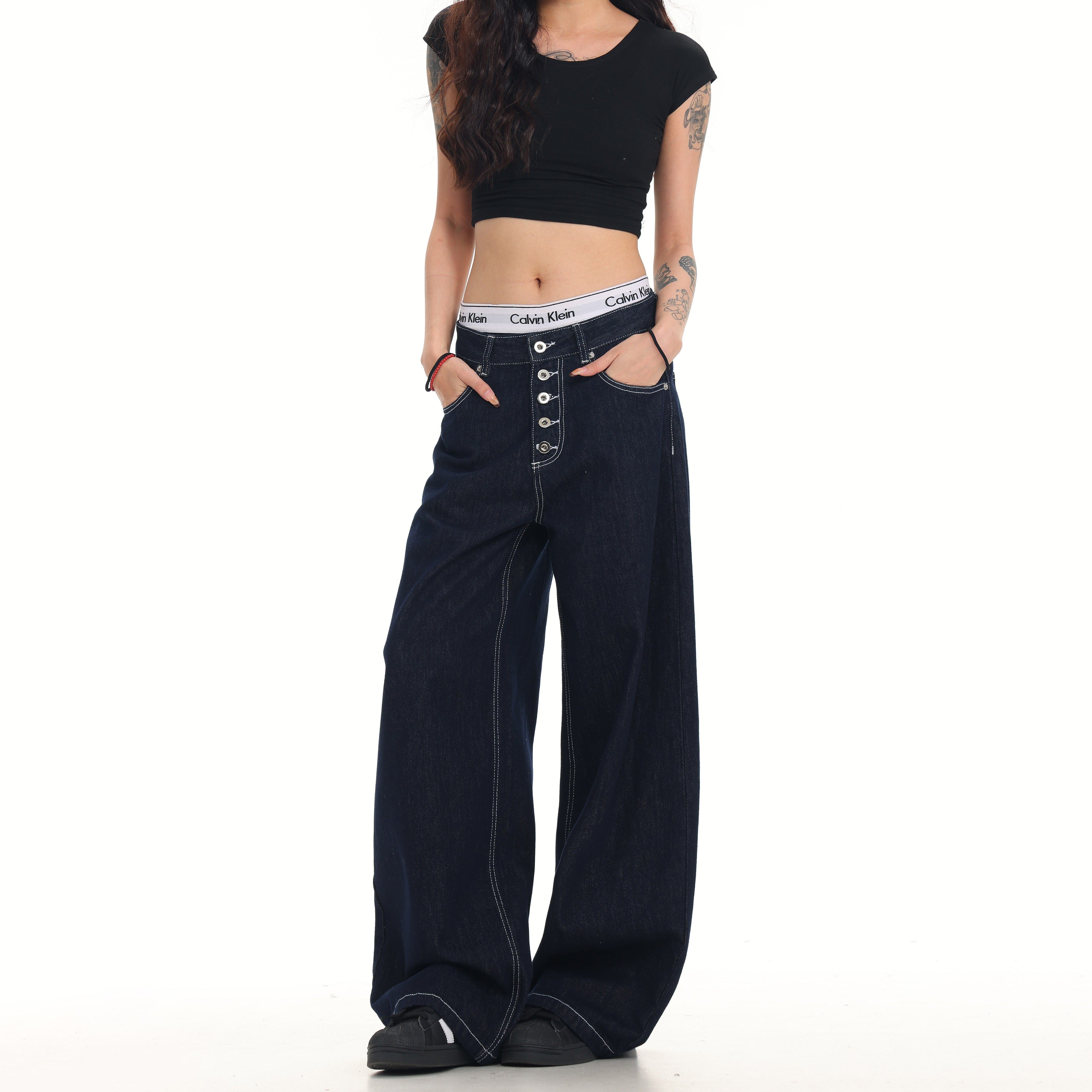 MAX ME原牛明线弯刀牛仔裤男秋季百搭新款纯色纽扣设计,男装,牛仔裤,淘宝优惠券,粉丝福利购,淘宝优惠卷