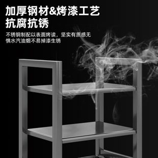 厂促可移动厨房置物架落地多层蔬菜水果蓝收纳架微波炉烤箱多功能
