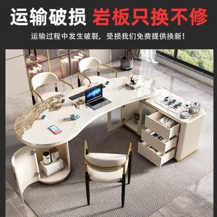 厂促轻奢岩板茶桌一体长方形接待简约小户型家用多功能茶台茶桌椅