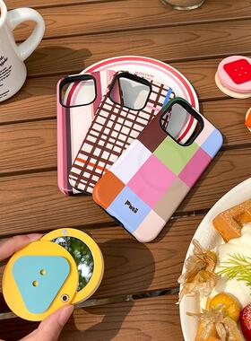 puui原创ins风格纹适用苹果17promax磁吸菲林手机壳小众iPhone16Promax/15pro/14Promax防摔air磁吸手机壳