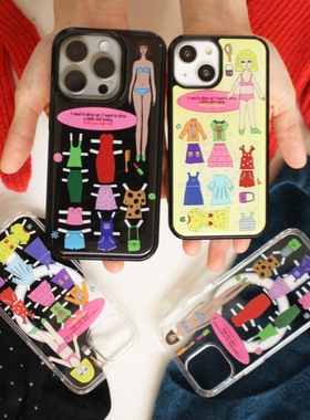 韩国代购正品onourovvn创意【女孩换装游戏】苹果16Promax手机壳ins风iPhone15pro全包14/13防摔16pro手机套