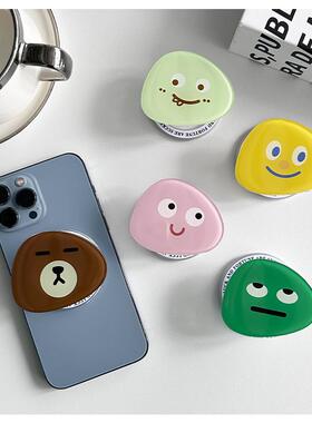 原创趣味表情适用MagSafe磁吸懒人手机支架气囊伸缩强力吸附个性