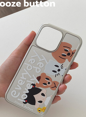 snooze button「美好的一天」电镀银色边框镜面iPhone16Promax手机壳小众原创设计苹果15pm全包14Pro防摔13