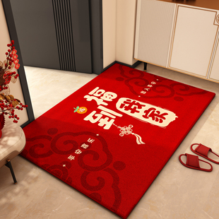 入户门口外地垫耐脏免洗入户地垫2026新款脚垫喜庆红色进门门垫家