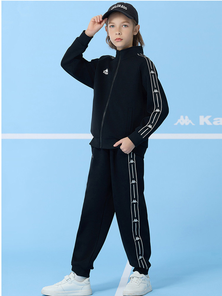 KAPPA KAPPA 아동복 2024 봄 가을 신상 중대형 아동 캐주얼 운동복 서양식 편안한 소년 투피스 세트