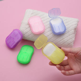 香皂便携洗手片小肥皂片迷你肥皂一次性香皂纸 旅行片盒装