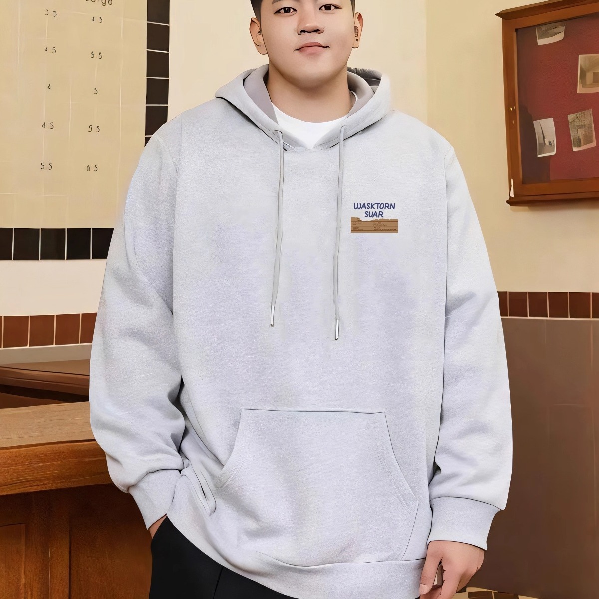 PANG哥潮牌大码男装设计感小众加绒卫衣胖子2025春秋宽松加肥加大