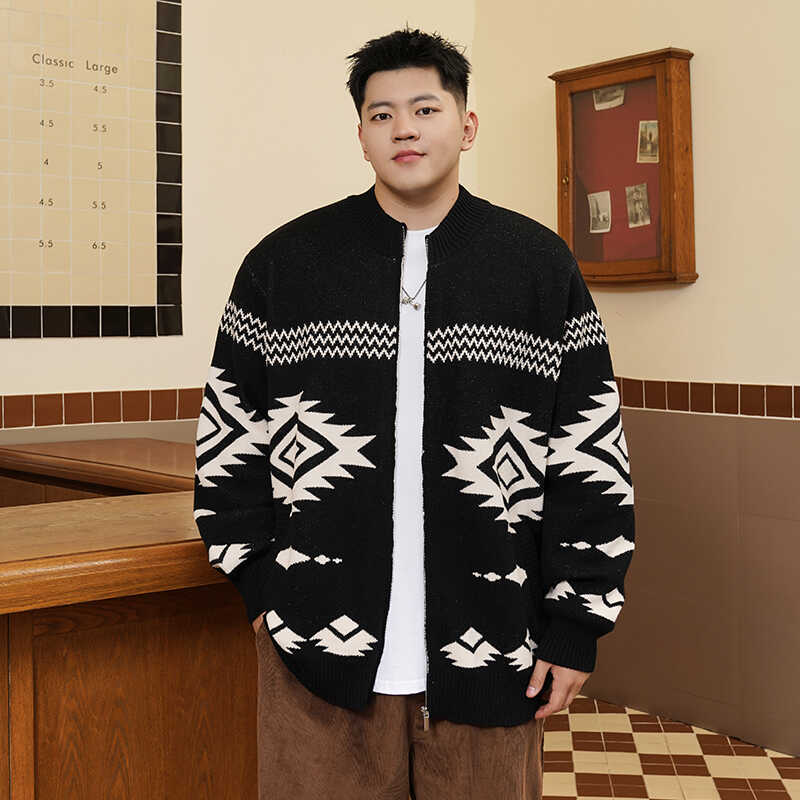开衫毛衣男胖子加肥加大针织衫