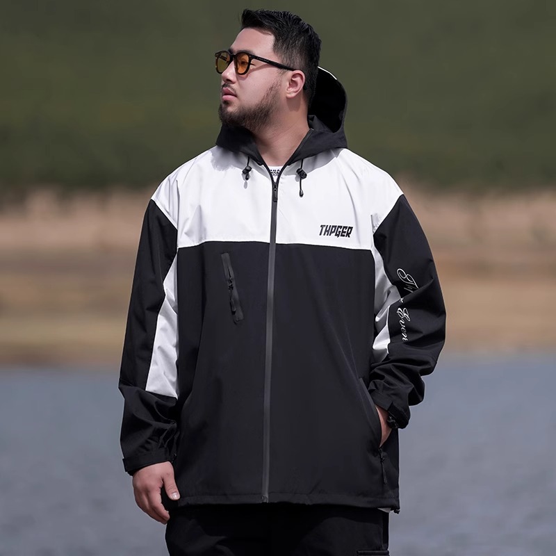 男士宽松大码撞色百搭外套男