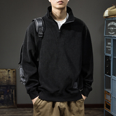 PANG哥秋季 上衣潮牌痞帅外套男 2025卫衣高端美式 新款 半拉链男士