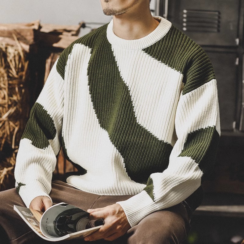 宽松针织衫圆领百搭外套