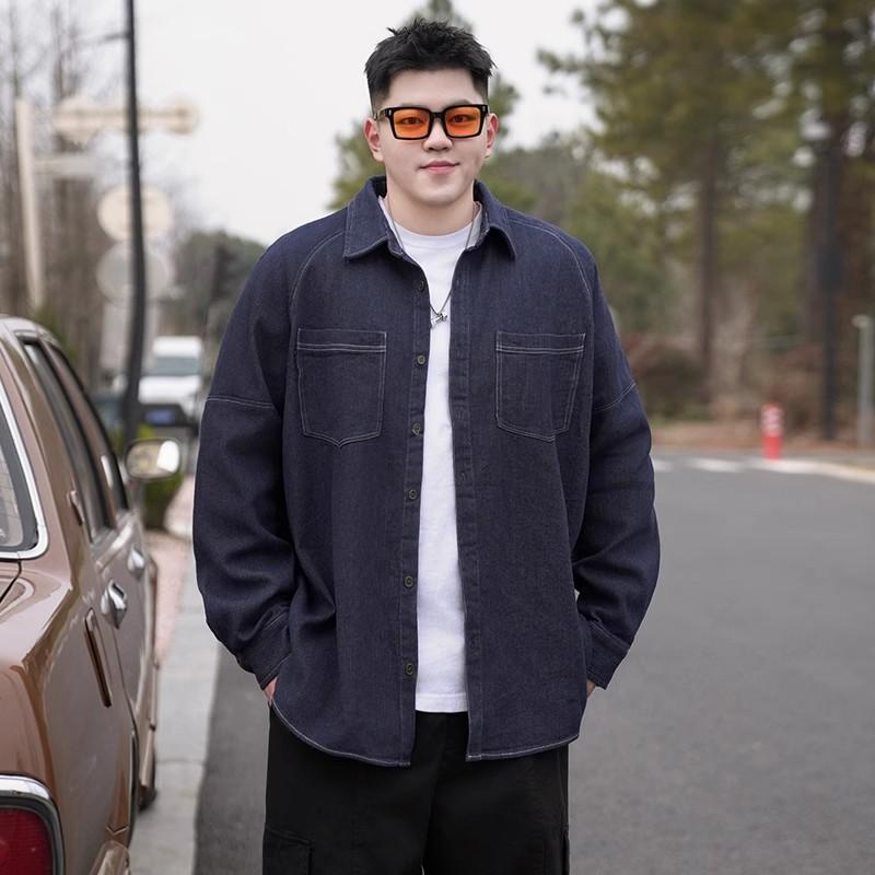 潮牌百搭休闲痞帅雪花绒衬衣外套