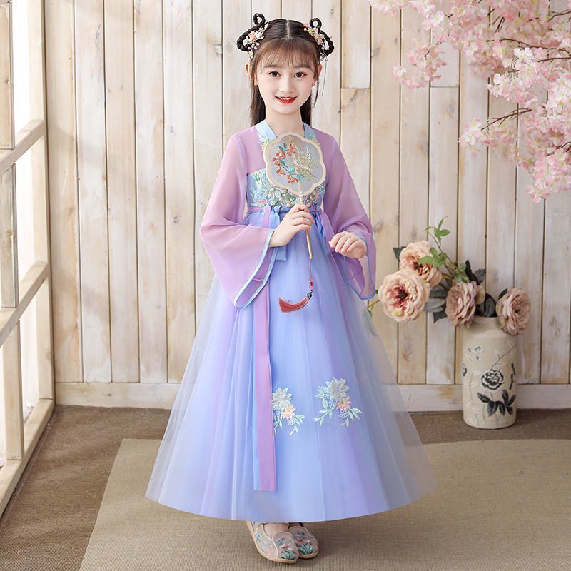 儿童汉服女仙气古风夏装短袖童装裙子中国风古装超仙女童连衣裙夏
