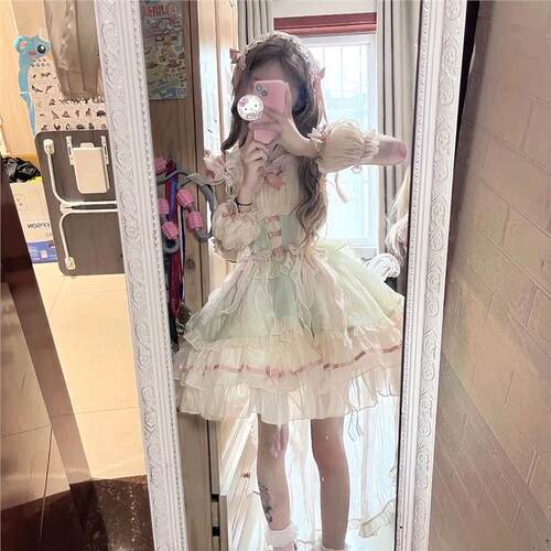 泡泡熊原创设计芭蕾风Lolita连衣裙生日成人礼洛丽塔lo