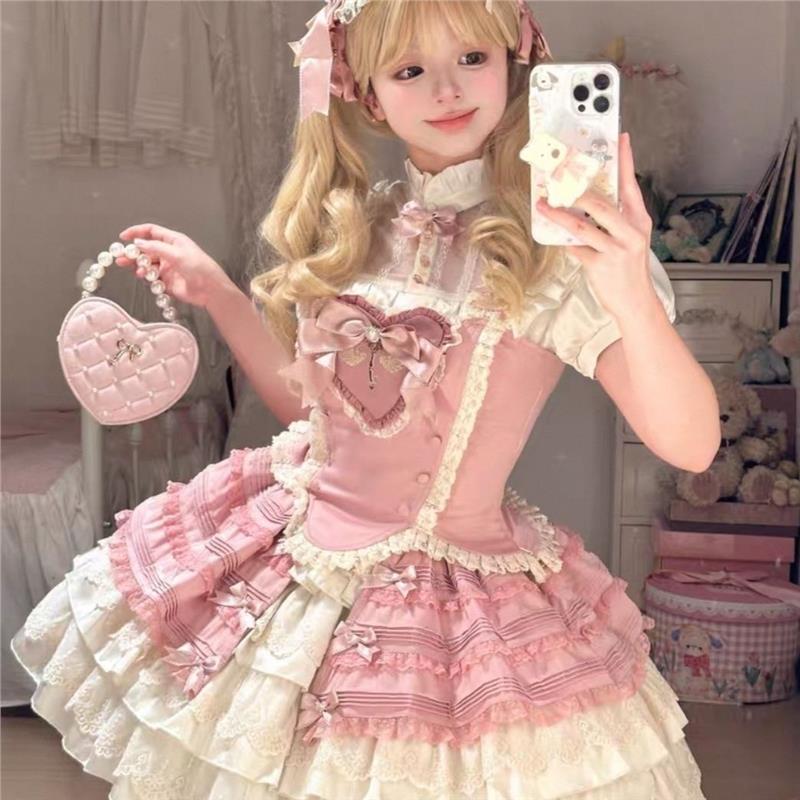 洛丽塔新款小个子连衣裙魔法少女lolita裙分体三件套装
