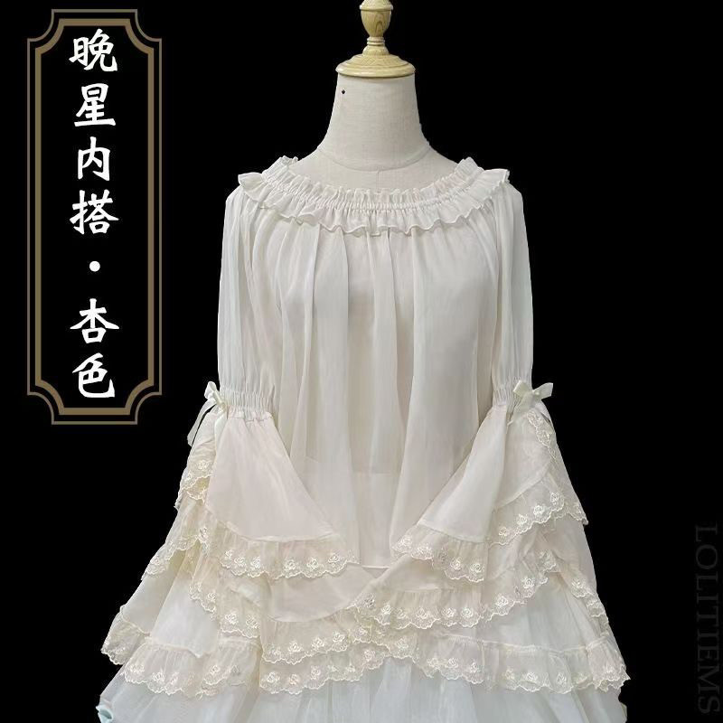 春秋季百搭姬袖雪纺洛丽塔衬衣