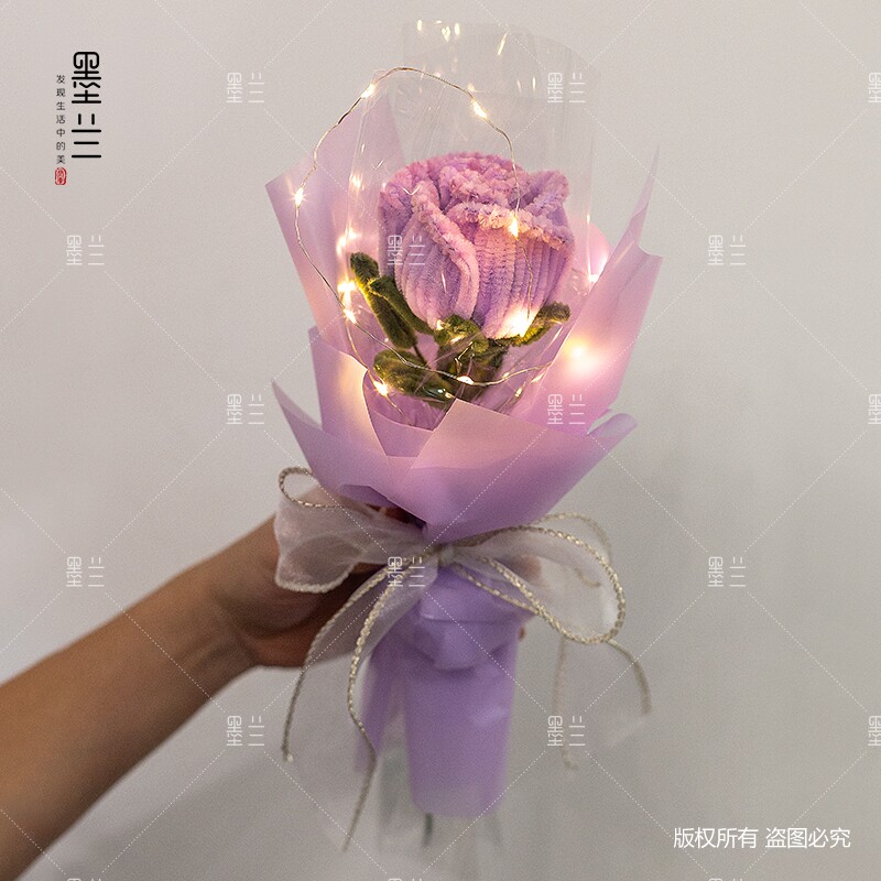 好货加密扭扭棒玫瑰花情人节创意礼物花束手工DIY材料包送教程毛