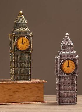 极速厂家l创复古个性钟表座钟件 欧摆式大本钟客厅视柜办公意室时